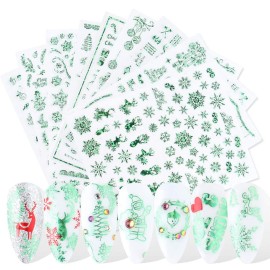 SILPECWEE 12 Sheets Christmas Nail Art Stickers Self Adhesive Nail Stickers Holiday Nail Decals Nail Design Stickers 3D Nail Decoration Kit SILPECWEE 12 Sheets Christmas Nail Art Stickers Self Adhesive Nail Stickers Holiday Nail Decals Nail Design Stickers 3D Nail Decoration Kit