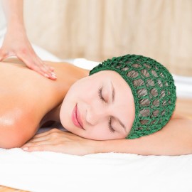 CACASO 5Pcs Mesh Hair Covers - Crocheted Snood Hats for Sleeping, Soft Rayon Knit Snoods in Pink, Black, Blue, Purple, Green