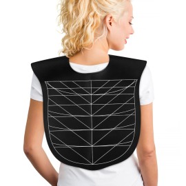 Lurrose Salon Hair Cutting Collar Cape, Hair Cutting Cape Angular and Straight Cutting Guidelines Hair Dye Cape for Hairdressing Black