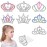 8 PCS Mini Crystal Rhinestone Princess Crown Hair Comb, Shiny Rhinestone Tiara for Girls Princess Birthday Party Supplies Hair Dectoration