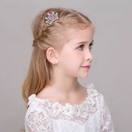 8 PCS Mini Crystal Rhinestone Princess Crown Hair Comb, Shiny Rhinestone Tiara for Girls Princess Birthday Party Supplies Hair Dectoration