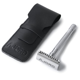 AJORD Double Edge Safety Razors for Men & Women - Reusable Men\'s Safety Shaving Razors with Long Handle - Chrome Finish De Saftey Razor - Womens Safty Razor with Astra Shaving Blades,6 Piece Set