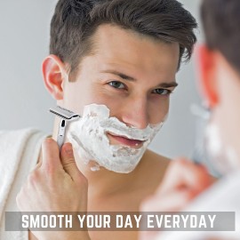 AJORD Double Edge Safety Razors for Men & Women - Reusable Men\'s Safety Shaving Razors with Long Handle - Chrome Finish De Saftey Razor - Womens Safty Razor with Astra Shaving Blades,6 Piece Set