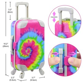 Ecore Fun 23 Pcs 18 inch Girl Doll Accessories Suitcase Travel Luggage Play Set,18 Doll Travel Carrier Storage, Including Suitcase, Clothes, Shoes, Backpack, Camera, Computer, Cell PhoneNo Doll