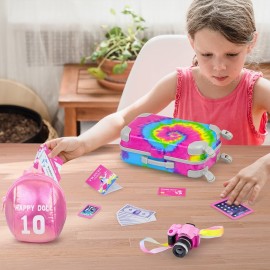 Ecore Fun 23 Pcs 18 inch Girl Doll Accessories Suitcase Travel Luggage Play Set,18 Doll Travel Carrier Storage, Including Suitcase, Clothes, Shoes, Backpack, Camera, Computer, Cell PhoneNo Doll