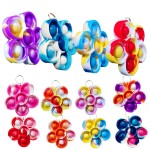 20 pcs Rainbow Spring Flower Mini Pop Silicone Bubble Fidget Toys, Autism Special Sensory Spring Party Favors Gifts for Family, Adult and Kids