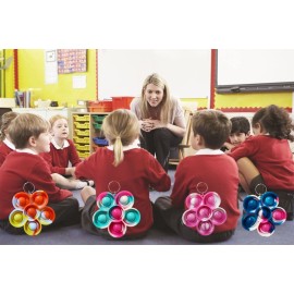 20 pcs Rainbow Spring Flower Mini Pop Silicone Bubble Fidget Toys, Autism Special Sensory Spring Party Favors Gifts for Family, Adult and Kids