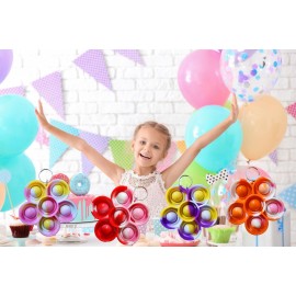 20 pcs Rainbow Spring Flower Mini Pop Silicone Bubble Fidget Toys, Autism Special Sensory Spring Party Favors Gifts for Family, Adult and Kids