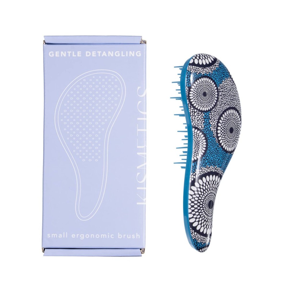KISMETICS - Small Ergonomic Brush, Gentle Detangling, Travel Size Detangler Hair Brush for All Hair Types. Wet or Dry Hair (Blue Circle) KISMETICS - Small Ergonomic Brush, Gentle Detangling, Travel Size Detangler Hair Brush for All Hair Types. Wet or Dry Hair (Blue Circle)