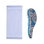 KISMETICS - Small Ergonomic Brush, Gentle Detangling, Travel Size Detangler Hair Brush for All Hair Types. Wet or Dry Hair (Blue Circle)
