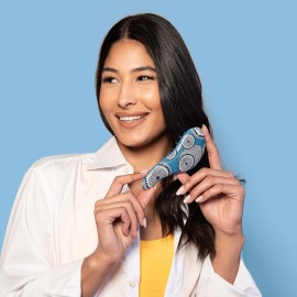 KISMETICS - Small Ergonomic Brush, Gentle Detangling, Travel Size Detangler Hair Brush for All Hair Types. Wet or Dry Hair (Blue Circle) KISMETICS - Small Ergonomic Brush, Gentle Detangling, Travel Size Detangler Hair Brush for All Hair Types. Wet or Dry Hair (Blue Circle)