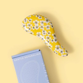 Small Ergonomic Brush, Gentle Detangling, Travel Size Detangler Hair Brush for All Hair Types. Wet or Dry Hair (Cherry Blossom)