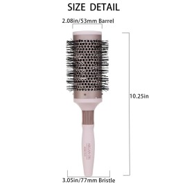 KISMETICS Fast Dry Round Brush with Ceramic Ion Thermal Barrel and Nylon Bristles,Argan oil Round Hair Brush for Blow Drying,Styling,Curling,Straightening, for All Hair Types-53mm KISMETICS Fast Dry Round Brush with Ceramic Ion Thermal Barrel and Nylon Bristles,Argan oil Round Hair Brush for Blow Drying,Styling,Curling,Straightening, for All Hair Types-53mm