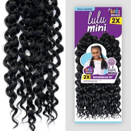 Sensationnel Crochet Braids Lulu Mini Fully Folded 2X Bohemian 10 (5-pack, 1B)