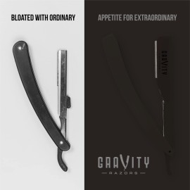 Professional Straight Razor - Ultra Exposed Straight Razor Kit with 10 Gravity Premium Blades, 2mm Exposed (The Reaper)