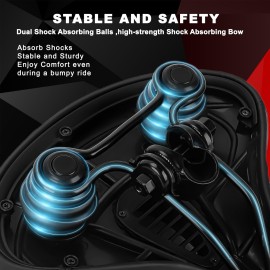 TONBUX Oversized Bike Seat for Men Women Comfort,Wide Bike Seat Cushion Replacement, Breathable Corfortable Bicycle Seat Saddle Compatible with Peloton/Exercise/Stationary/Electric/Cruiser Bikes