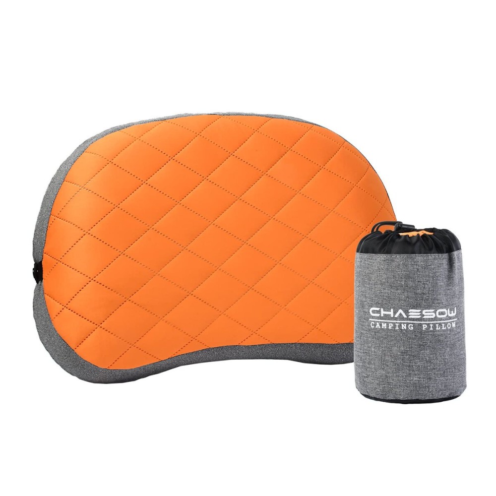 Camping Pillow - Ultralight and Portable Inflatable Pillow for Camping, Travel Pillow with Removable and Washable Cover, Ergonomic Camp Pillow Neck & Lumbar Support, Pillows for Camping, Hiking
