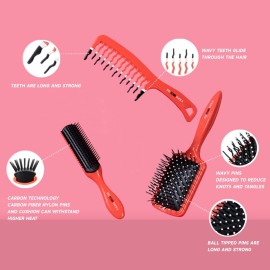 Big Hair Tools, Carbon Styling Brush, Withstand High Heat, Reduce Static for Curly, Wavy, Long, Thick Hair Big Hair Tools, Carbon Styling Brush, Withstand High Heat, Reduce Static for Curly, Wavy, Long, Thick Hair