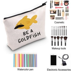 ZJXHPO TV Show Quote Inspired Coach Be A Goldfish Zipper Pouch Makeup Bag (Goldfish)