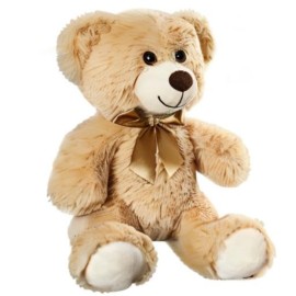 SHAFISH Plush Teddy Bear Cute Stuffed Animal Bear with Bow Plush Toys 13.8 Inches (Khaki)