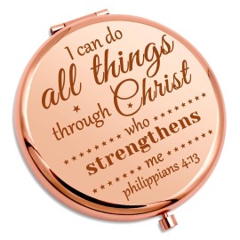 Bible Verse Gifts Christian Gifts for Women Inspirational Personal Compact Makeup Mirror Easter Baptism Religious Present for Goddaughter Mom Sister Friend Scripture Travel Makeup Mirror for Girls