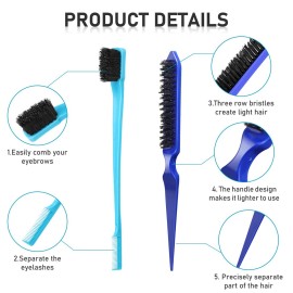 Remerry Hair Brush Set, 12 Pieces Nylon Brushes for Women & Girls - Including 3 Row Salon Teasing Brush, Double Sided Hair Edge Brush, Smooth Comb Grooming, Rat Tail Combs & Duckbill Clips - Blue Remerry Hair Brush Set, 12 Pieces Nylon Brushes for Women & Girls - Including 3 Row Salon Teasing Brush, Double Sided Hair Edge Brush, Smooth Comb Grooming, Rat Tail Combs & Duckbill Clips - Blue