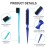 Remerry Hair Brush Set, 12 Pieces Nylon Brushes for Women & Girls - Including 3 Row Salon Teasing Brush, Double Sided Hair Edge Brush, Smooth Comb Grooming, Rat Tail Combs & Duckbill Clips - Blue