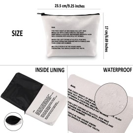 TV Series Inspired Gift The Note to Sam Makeup Bag The Letter Cosmetic Bag Travel Pouch with Zipper for Fans (The Letter White Bag)