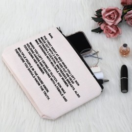 TV Series Inspired Gift The Note to Sam Makeup Bag The Letter Cosmetic Bag Travel Pouch with Zipper for Fans (The Letter White Bag)