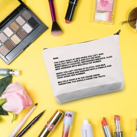 TV Series Inspired Gift The Note to Sam Makeup Bag The Letter Cosmetic Bag Travel Pouch with Zipper for Fans (The Letter White Bag)