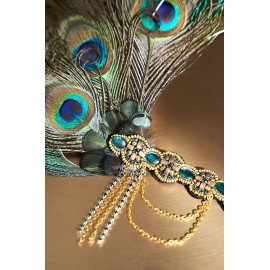 BABEYOND 1920s Flapper Headband Peacock Feather Headpiece Gatsby Accessories for Women Sequined Showgirl Headpiece (Style-9)