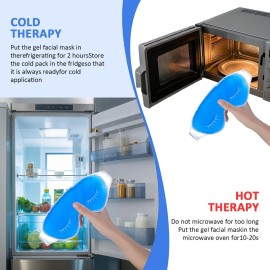 2 Pack Cold Cooling Eye Mask, Hot/Cold Reusable Ice Packs - Compress Therapy for Puffy Eyes, Skin Care, Headaches, Migraines, Stress Relief.