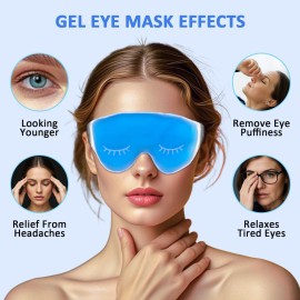 2 Pack Cold Cooling Eye Mask, Hot/Cold Reusable Ice Packs - Compress Therapy for Puffy Eyes, Skin Care, Headaches, Migraines, Stress Relief.