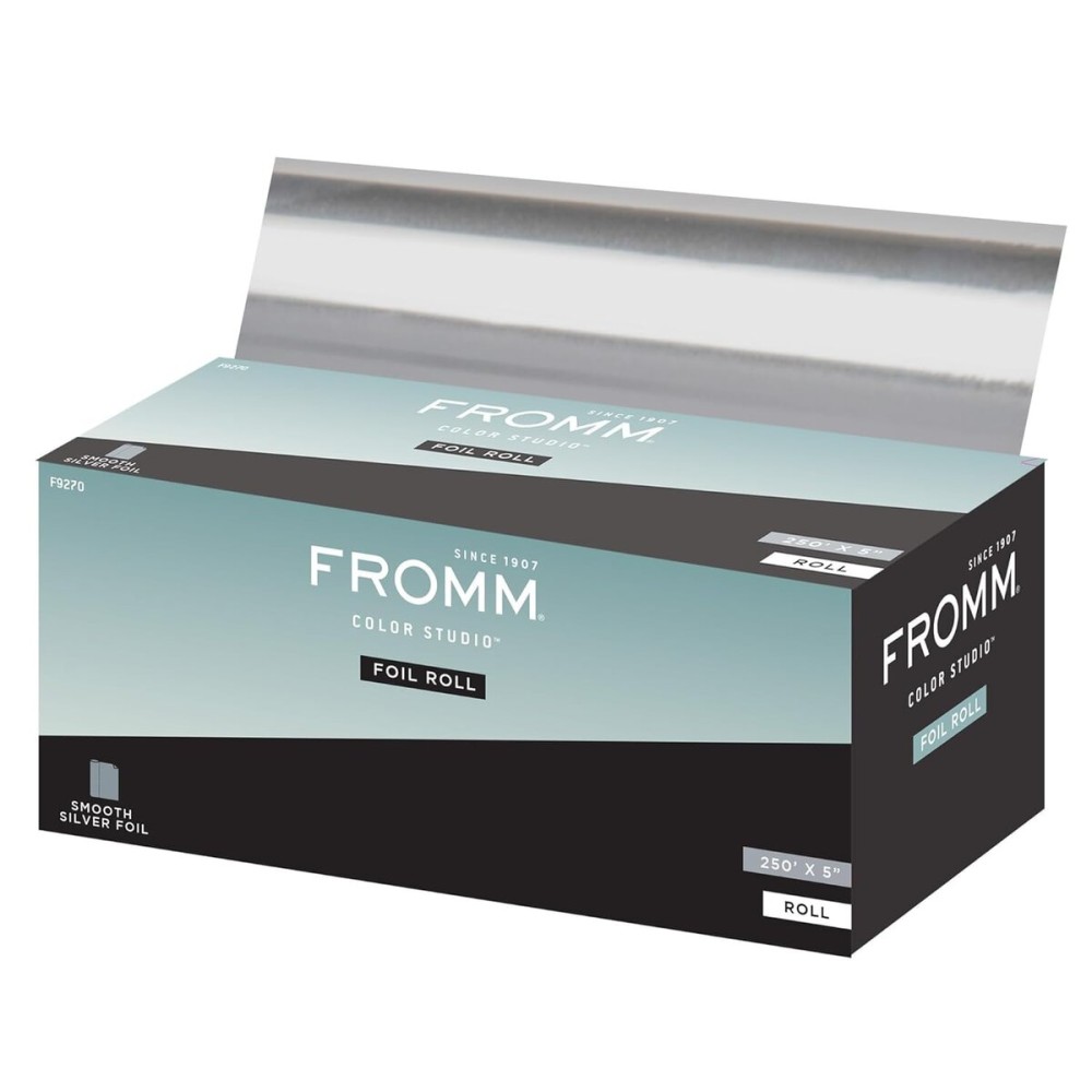 Fromm Color Studio Silver Aluminum Foil Roll for Hair Highlighting and Coloring, 5 x 250 Feet, Cut to Any Length, Hair Stylist Essentials Fromm Color Studio Silver Aluminum Foil Roll for Hair Highlighting and Coloring, 5 x 250 Feet, Cut to Any Length, Hair Stylist Essentials