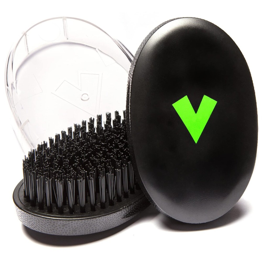Veeta Superior Wave Brush for Men 360 - Palm With Protective Cover, 100% Synthetic Flex Bristles, Curved Design to Deepen & Define Pattern (Soft) Veeta Superior Wave Brush for Men 360 - Palm With Protective Cover, 100% Synthetic Flex Bristles, Curved Design to Deepen & Define Pattern (Soft)