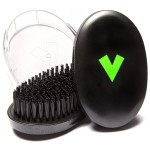 Veeta Superior Wave Brush for Men 360 - Palm With Protective Cover, 100% Synthetic Flex Bristles, Curved Design to Deepen & Define Pattern (Soft)