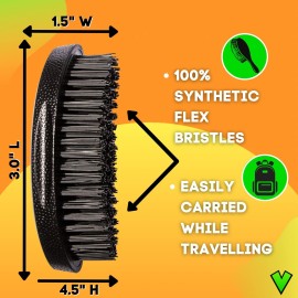 Veeta Superior Wave Brush for Men 360 - Palm With Protective Cover, 100% Synthetic Flex Bristles, Curved Design to Deepen & Define Pattern (Soft) Veeta Superior Wave Brush for Men 360 - Palm With Protective Cover, 100% Synthetic Flex Bristles, Curved Design to Deepen & Define Pattern (Soft)
