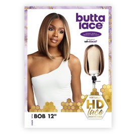 Sensationnel Butta Lace Hhm Wigs - Bob 12 Inch Human Hair Blend Extra Wide 5 Inch Parting Preplucked Hairline Glueless Lacefront (T6/27613)