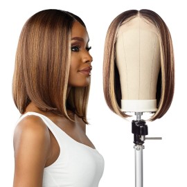 Sensationnel Butta Lace Hhm Wigs - Bob 12 Inch Human Hair Blend Extra Wide 5 Inch Parting Preplucked Hairline Glueless Lacefront (T6/27613)