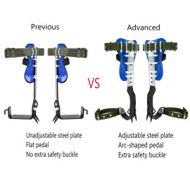 Medduw (Upgraded 2 Pack Tree Climbing Gears, Adjustable Tree Climbing Spikes with Harness Belt and Non-Slip Pedal, 304 Stainless Steel Tree Climbing Tool for Picking Fruit, Outdoor Sport