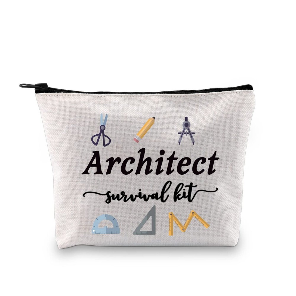 GJTIM Architecture Gifts Architecture Student Gift Architect Survival Kit Zipper Pouch Makeup Bag for Architects (Survival Kit Architect bag)