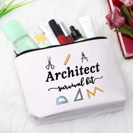 GJTIM Architecture Gifts Architecture Student Gift Architect Survival Kit Zipper Pouch Makeup Bag for Architects (Survival Kit Architect bag)