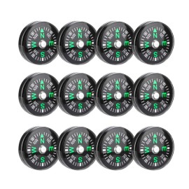 12 Pcs Button Compass, 20mm Mini Pocket Oil Filled Compass, Precise Direction, Clear and Easy to Read, for Hiking Camping Outdoor Activities Accessory