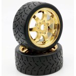Powerhobby 1/8 Gripper 42/100 Belted Mounted Front Tires/Wheels 17mm (2) Arrma Felony/Infraction/Limitless (Gold)