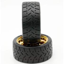 Powerhobby 1/8 Gripper 42/100 Belted Mounted Front Tires/Wheels 17mm (2) Arrma Felony/Infraction/Limitless (Gold)