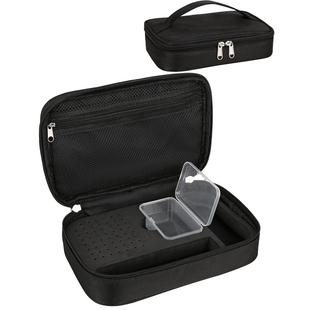 Nail Drill Bag Nail Drill Bits Holder Bag Electric Nail Machine Kit Organizer Bag with Nail Sanding Bands Case Gift for Women (Blck)