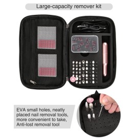 Nail Drill Bag Nail Drill Bits Holder Bag Electric Nail Machine Kit Organizer Bag with Nail Sanding Bands Case Gift for Women (Blck)