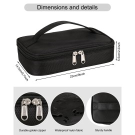 Nail Drill Bag Nail Drill Bits Holder Bag Electric Nail Machine Kit Organizer Bag with Nail Sanding Bands Case Gift for Women (Blck)