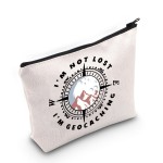 G2TUP Geocacher Geocach-ing Gift Geocacher Makeup Bag Im Not Lost Im Geocach-ing Cosmetic Bag Treasure Hunter Gift Outdoor Lover Travel Bag with Zipper