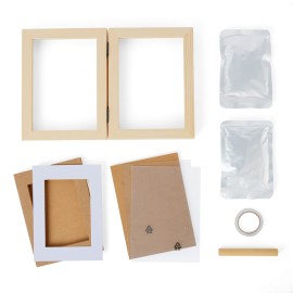 Chuckle - Baby Hand & Foot Clay Print Photo Frame Keepsake Kit - Gift for Mothers Day, New Mum and Parents and Newborn Baby Shower Party and Nursery Room Decoration - Pine